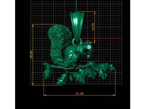 Squirrel Pendant 3D printable Model 3D Print Model