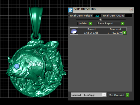 둥근 물고기 펜던트 3D 인쇄 가능 모델 3D 프린트 모델