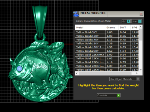 둥근 물고기 펜던트 3D 인쇄 가능 모델 3D 프린트 모델