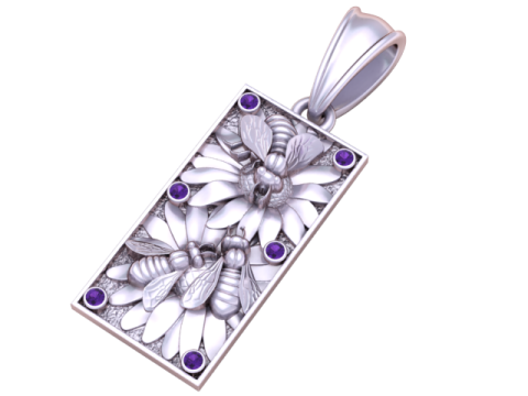 PENDENTIF FLEUR EN OR MODÈLE IMPRIMABLE 3D Modèles 3D en vedette