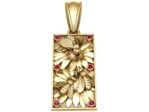 PENDENTIF FLEUR EN OR MODÈLE IMPRIMABLE 3D Modèles 3D en vedette