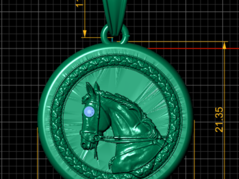 ROUND HUORS PENDANT 3D PRINTABLE MODEL 3D Принт Модель