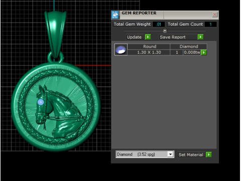 ROUND HUORS PENDANT 3D PRINTABLE MODEL 3D Принт Модель