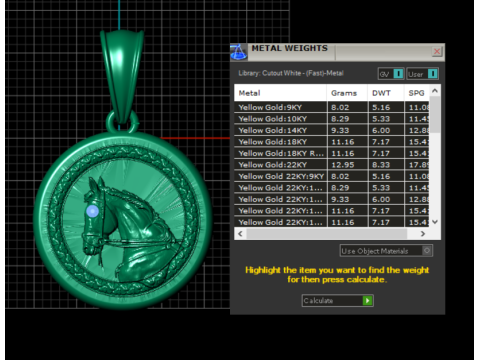 ROUND HUORS PENDANT 3D PRINTABLE MODEL 3D Принт Модель