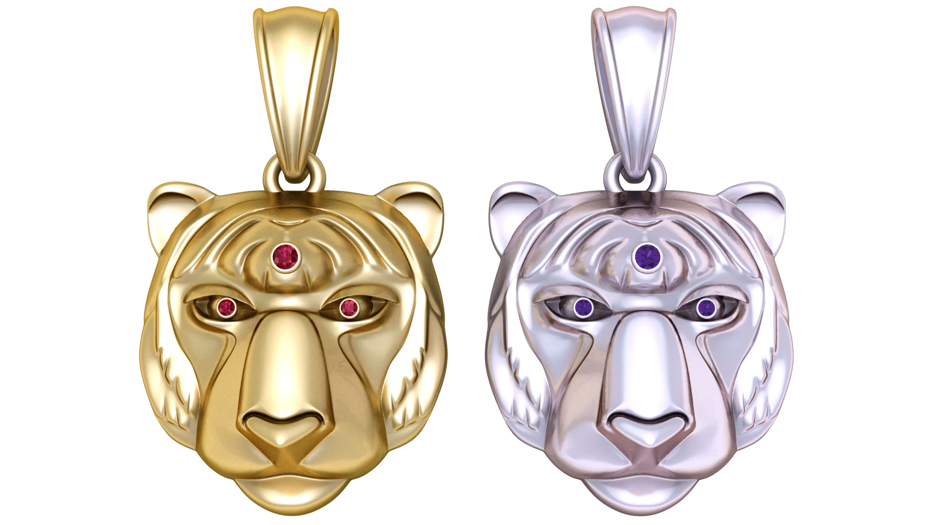 TIGER FACES PENDANT 3D PRINATBLE MODEL 3D Print Model .c4d .max .obj .3ds .fbx .stl .blend 