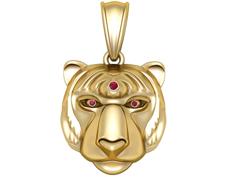 TIGER FACES PENDANT 3D PRINATBLE MODEL 3D Print Model