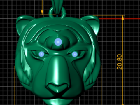 TIGER FACES PENDANT 3D PRINATBLE MODEL 3D printmodel