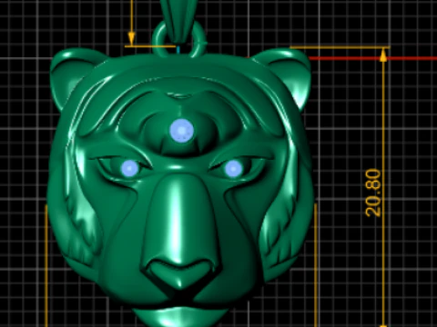 TIGER FACES PENDANT 3D PRINATBLE MODEL 3D Print Model
