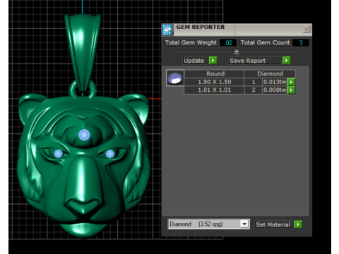 TIGER FACES PENDANT 3D PRINATBLE MODEL 3D printmodel
