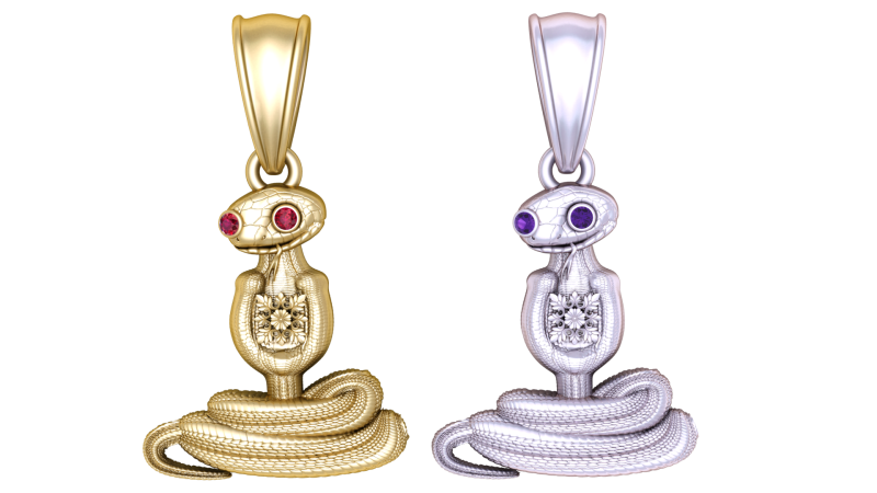 SANKE GOLD PENDANT 3D PRNTABLE MODEL Modello di stampa 3D .c4d .max .obj .3ds .fbx .stl .blend