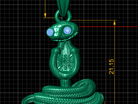 SANKE GOLD PENDANT 3D PRNTABLE MODEL Modello di stampa 3D