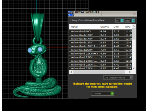 SANKE GOLD PENDANT 3D PRNTABLE MODEL Modello di stampa 3D