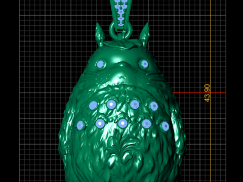 Golden Totoro-Inspired Pendant 3D Принт Модель