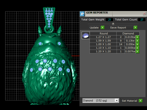 Golden Totoro-Inspired Pendant 3D Принт Модель