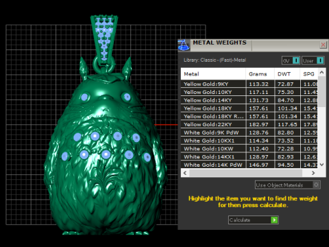 Golden Totoro-Inspired Pendant 3D Принт Модель