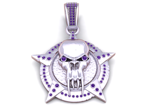 Golden Skull Star Pendant 3D Принт Модель