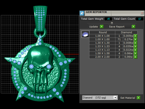 Golden Skull Star Pendant 3D Принт Модель