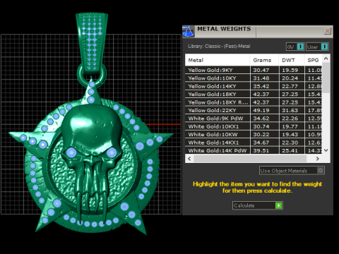 Golden Skull Star Pendant 3D Принт Модель