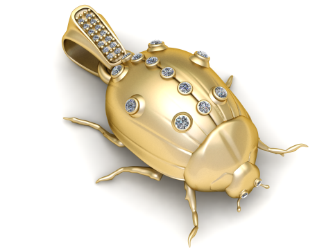 Golden Beetle Pendant 3D 打印模型