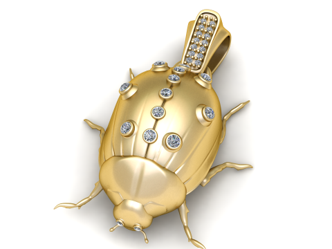 Golden Beetle Pendant 3D 打印模型
