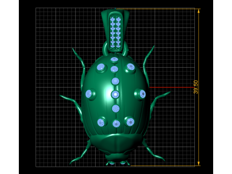 Golden Beetle Pendant 3D 打印模型