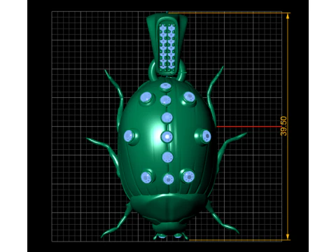 Golden Beetle Pendant 3D Print Model