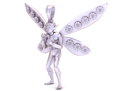 Golden Fairy Pendant 3D Print Model