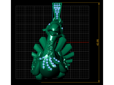Golden Peacock Pendent 3D 打印模型