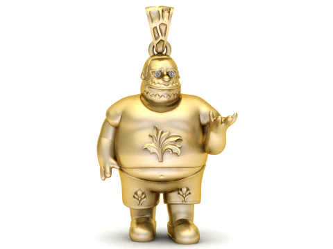 Gouden karakter hanger 3D printmodel