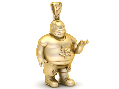 Golden Character Pendant 3Dプリントモデル