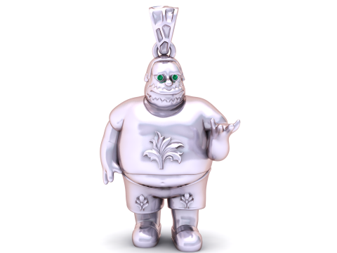 Golden Character Pendant 3Dプリントモデル