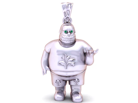 Golden Character Pendant 3D Print Model