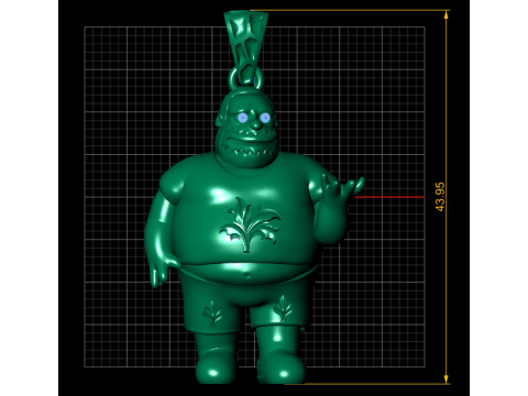 Golden Character Pendant 3Dプリントモデル