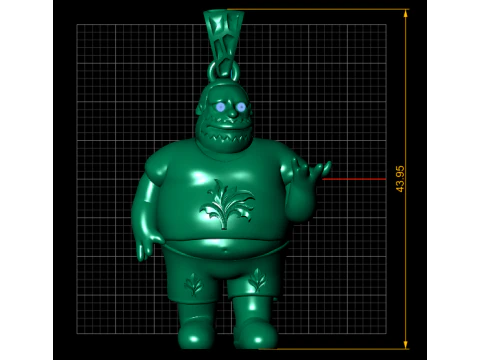 Golden Character Pendant 3D Print Model