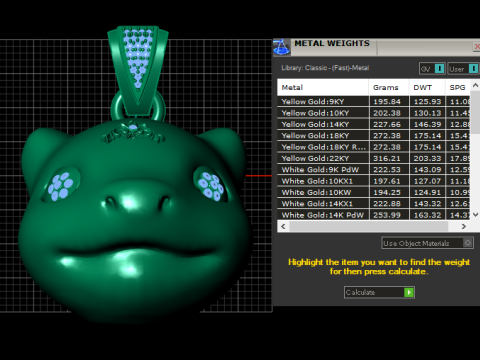 Golden Lizard Face Pendant 3Dプリントモデル