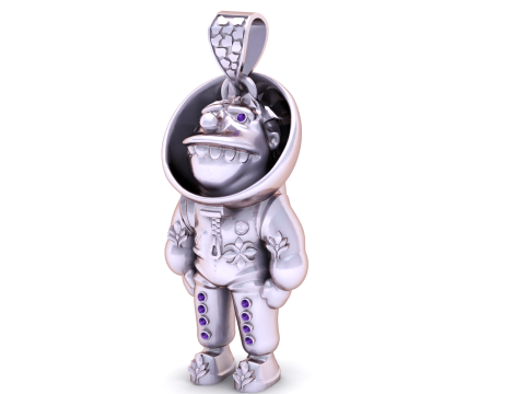 Golden Astronaut Pendant 3D 打印模型