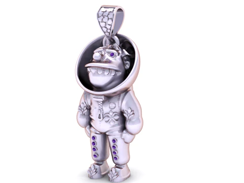 Golden Astronaut Pendant 3D Print Model