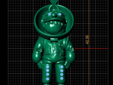 Golden Astronaut Pendant 3D Print Model