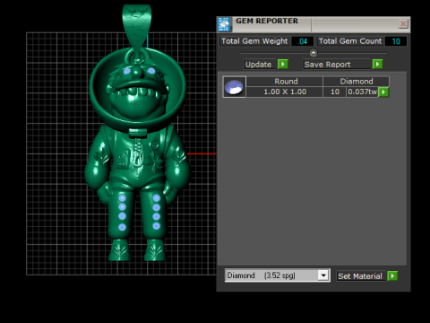 Golden Astronaut Pendant 3D 打印模型