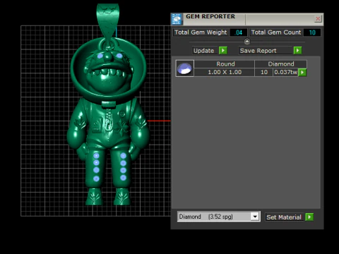 Golden Astronaut Pendant 3D Print Model