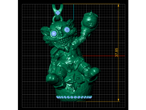Golden Goblin Warrior Pendant 3D Print Model