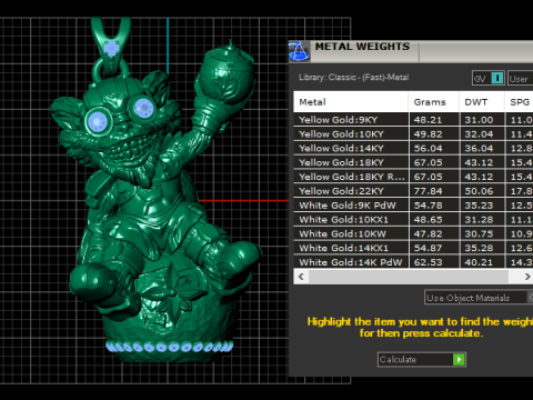 Golden Goblin Warrior Pendant 3D Print Model