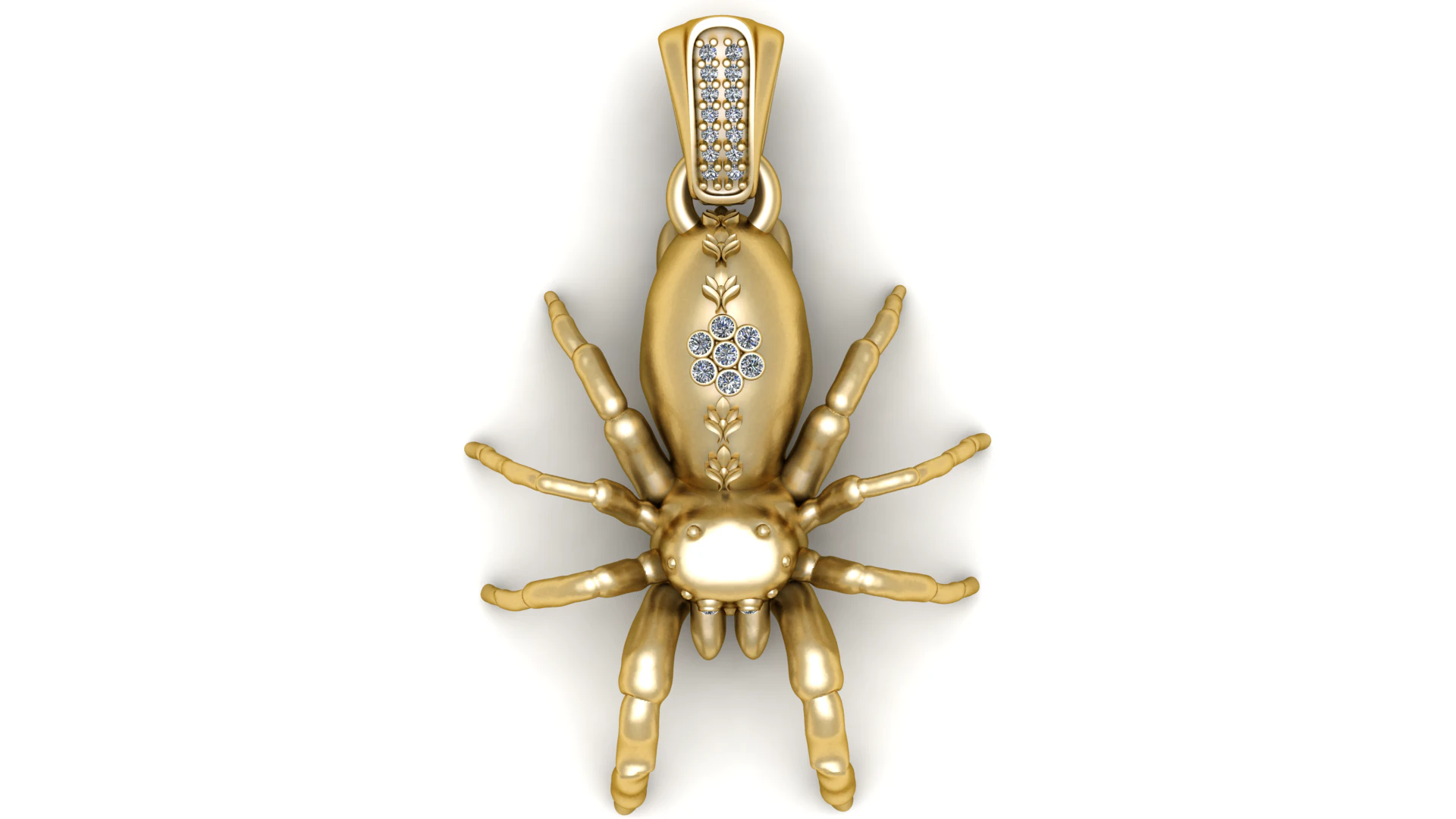 Golden Spider Pendant 3D Print Model .c4d .max .obj .3ds .fbx .stl .blend 