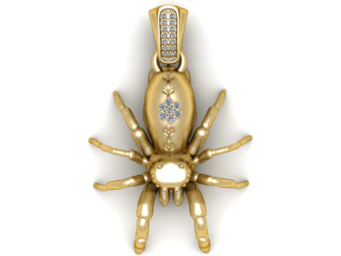 황금 거미 펜던트 3D 프린트 모델