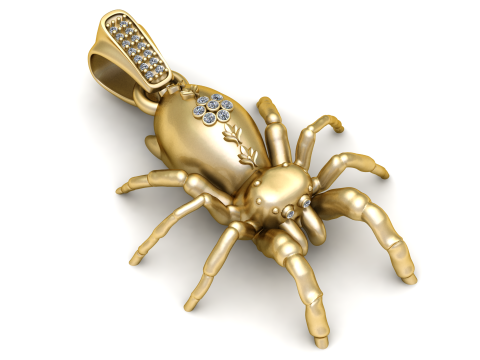 Golden Spider Pendant 3D 打印模型