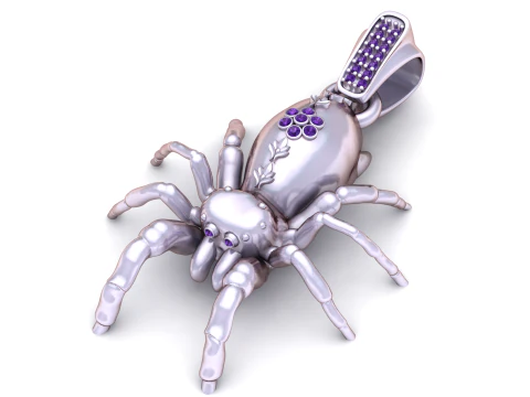 Golden Spider Pendant 3D Print Model