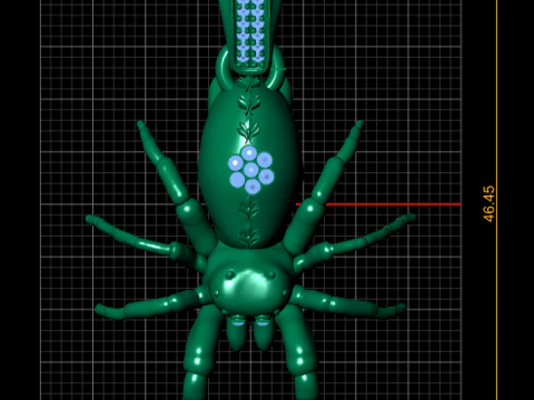 Golden Spider Pendant 3D Print Model