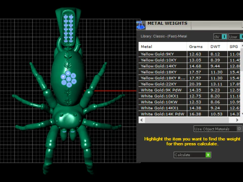 Golden Spider Pendant 3D Print Model