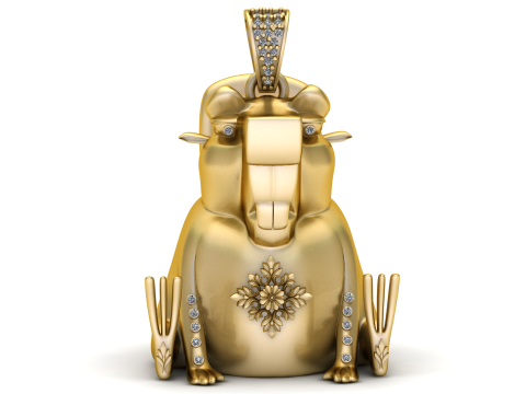Golden Beaver Pendant Modelo de Impressão 3D