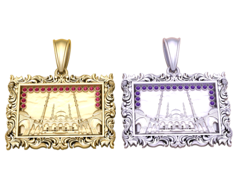 TAAJ MEHAL SQUAR PENDANT 3D PRINTABLE MODEL 3D प्रिंट मॉडल